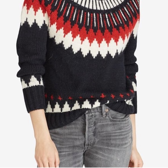 Polo Ralph Lauren Cozy Knit Fair Isle Alpaca Wool Multi Color XS - Picture 2 of 8